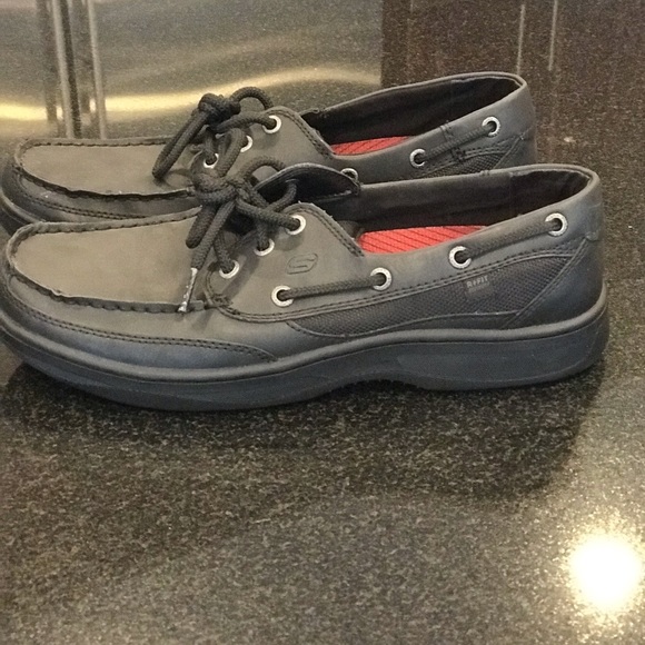 Skechers Other - Sketchers Black Size 8.5 Slip Resistant Boat Shoe